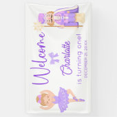 Nutcracker Ballerina Purple Birthday Welcome 横断幕 (縦)