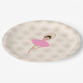Nutcracker Ballerina Snowflake Pattern ペーパープレート (アングル)