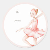 Nutcracker Ballerina “To/From” Christmas Sticker ラウンドシール (正面)