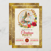 Nutcracker Ballet Ballerina - Christmas Party シーズンカード (正面/裏面)