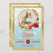 Nutcracker Ballet Ballerina - Christmas Party シーズンカード (正面/裏面)