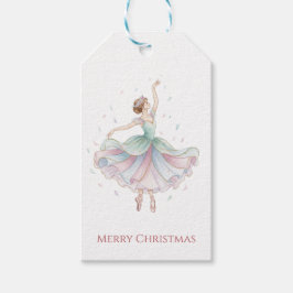 Nutcracker Ballet Ballerina in Green and Pink Tutu ギフトタグ