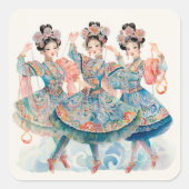 Nutcracker Ballet, Chinese Dancers スクエアシール (正面)