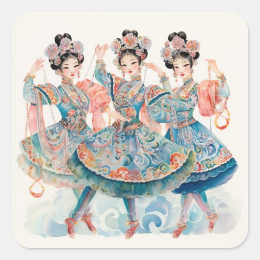 Nutcracker Ballet, Chinese Dancers スクエアシール (正面)