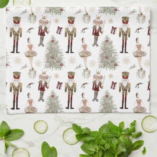 Nutcracker Ballet Christmas キッチンタオル (折り畳み)