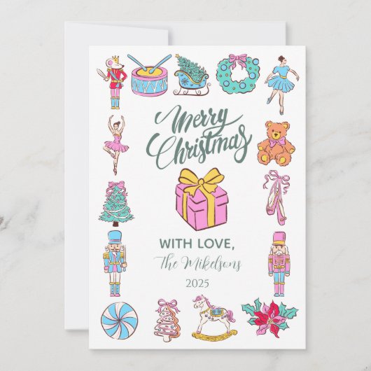 Nutcracker Ballet Christmas シーズンカード (正面)