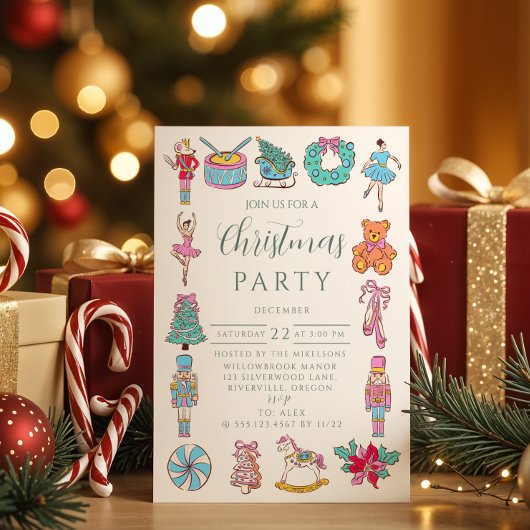 Nutcracker Ballet Christmas 招待状