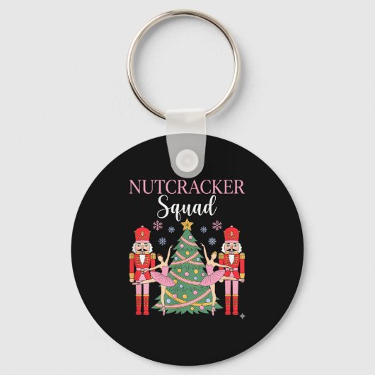 Nutcracker Ballet Christmas Ballerina Nk Dance Squ キーホルダー (正面)