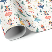 Nutcracker Ballet Christmas Cute Ballerina Holiday ラッピングペーパー (ロールコーナー)