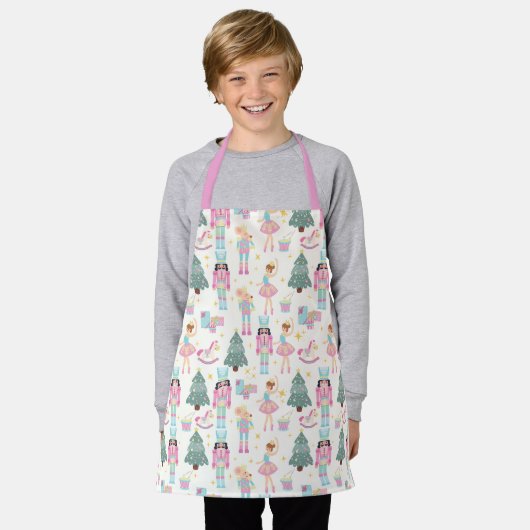Nutcracker Ballet Christmas Girls – Holiday Kids エプロン (着用した状態)