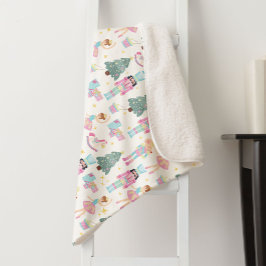 Nutcracker Ballet Christmas Holiday Baby Girl シェルパブランケット