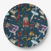 Nutcracker Ballet Christmas Navy Xmas Party ペーパープレート (正面)