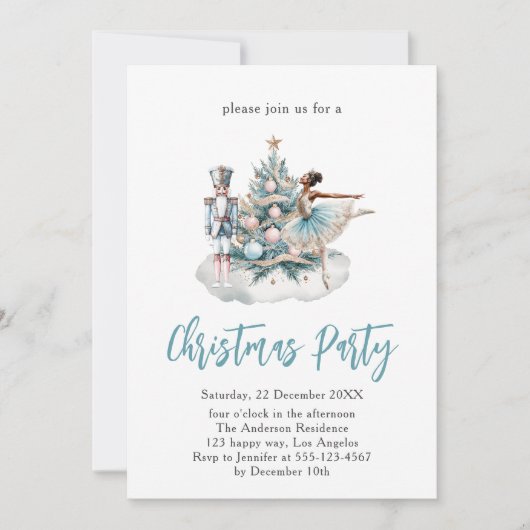 Nutcracker Ballet Christmas Party - Blue Holiday   招待状 (正面)