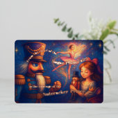 Nutcracker Ballet Christmas Theme 箔シーズンカード (立ち正面)