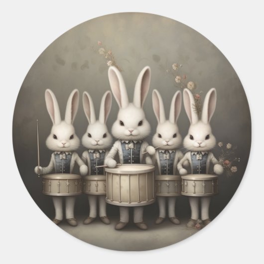 Nutcracker Ballet Fashion-Hare Drummers ラウンドシール (正面)