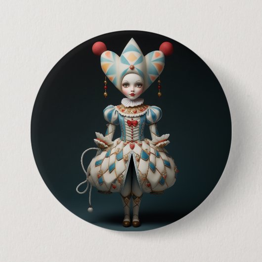 Nutcracker Ballet Fashion-Harlequin Doll 缶バッジ (正面)