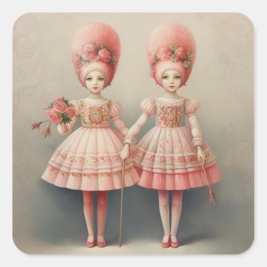 Nutcracker Ballet Fashion-Russian Dancers スクエアシール (正面)