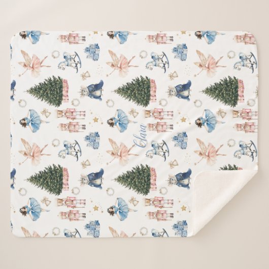 Nutcracker Ballet Nostalgic Christmas  シェルパブランケット (正面(横))