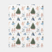 Nutcracker Ballet Nostalgic Christmas  フリースブランケット (正面)