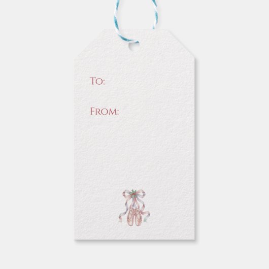 Nutcracker Ballet Slippers with Pink Ribbon ギフトタグ (裏面)
