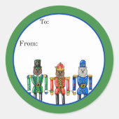 Nutcracker Bears Sticker ラウンドシール (正面)