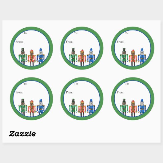 Nutcracker Bears Sticker ラウンドシール (シート)