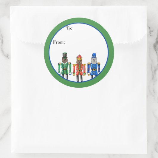 Nutcracker Bears Sticker ラウンドシール (バッグ)