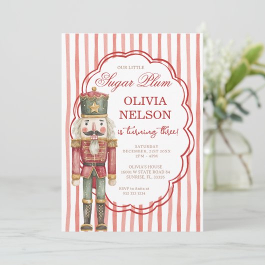 Nutcracker Birthday Sugar Plum Ballet Invitation 招待状 (スタンド正面)