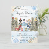  Nutcracker Blue Winter Snowflakes Baby Shower 招待状 (スタンド正面)