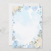  Nutcracker Blue Winter Snowflakes First Birthday  招待状 (裏面)