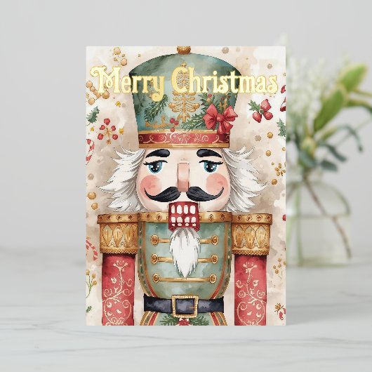 Nutcracker christmas 箔シーズンカード (立ち正面)