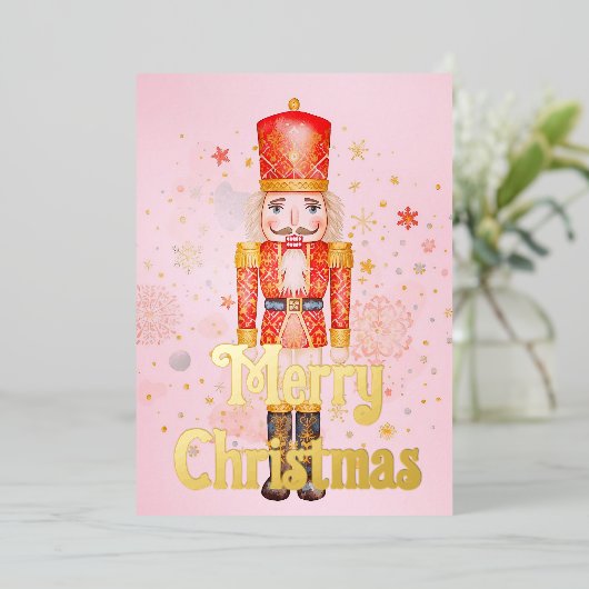 Nutcracker christmas 箔シーズンカード (立ち正面)