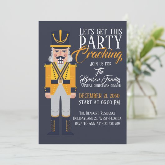 Nutcracker Christmas Annual Dinner Festive Holiday 招待状 (スタンド正面)