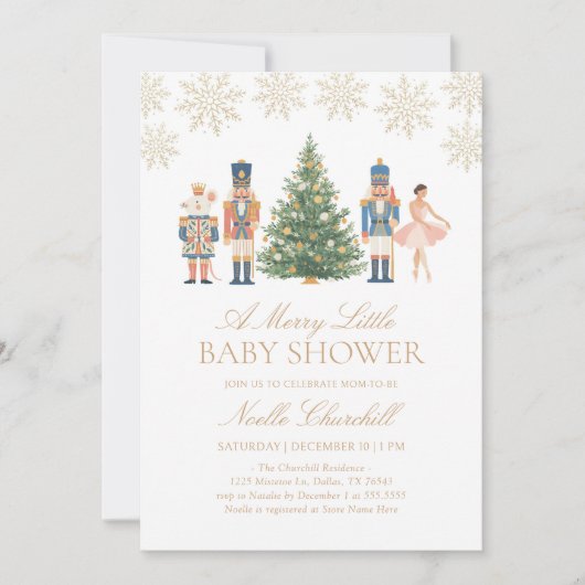 Nutcracker Christmas Baby Shower 招待状 (正面)