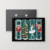 Nutcracker Christmas Ballet Holiday Scene 缶バッジ (正面/裏面)