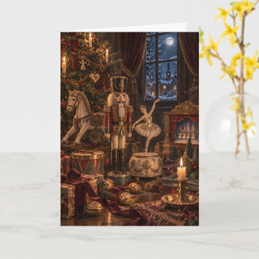 Nutcracker Christmas Card カード (黄色い花)