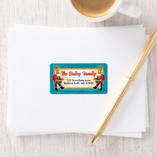 Nutcracker Christmas Card Address Labels ラベル (インサイチュ)