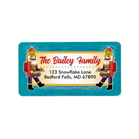 Nutcracker Christmas Card Address Labels ラベル (正面)
