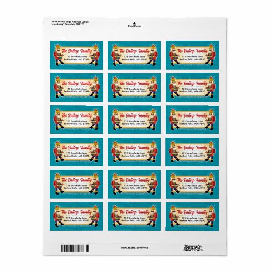 Nutcracker Christmas Card Address Labels ラベル (フルシート)