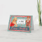 Nutcracker Christmas Card - Funny - Retro - Bestie カード (正面)