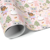 Nutcracker Christmas Cute Hand-Drawn Pastel  ラッピングペーパー (ロールコーナー)