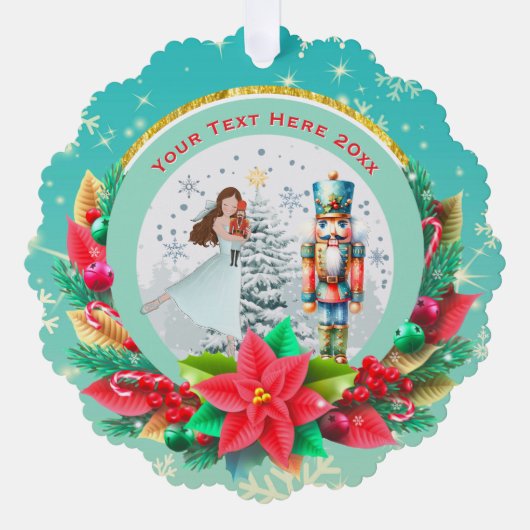 Nutcracker Christmas, Family Holiday Keepsake Gift オーナメントカード (正面)