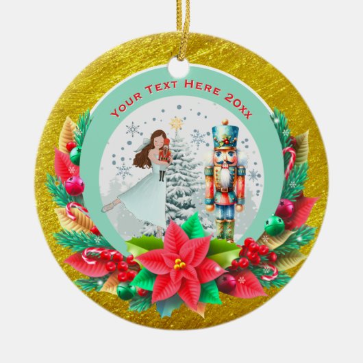 Nutcracker Christmas, Family Holiday Keepsake Gift セラミックオーナメント (正面)