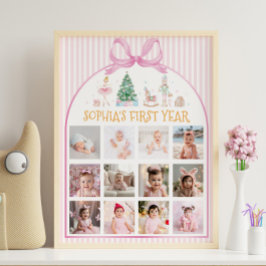 Nutcracker Christmas First Year Photo Milestone ポスター