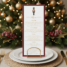 Nutcracker Christmas Holiday Dinner Red Black Menu