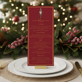 Nutcracker Christmas Holiday Dinner Red Menu 招待状