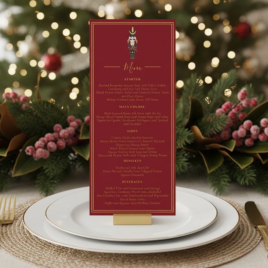 Nutcracker Christmas Holiday Dinner Red Menu 招待状