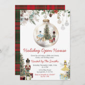 Nutcracker Christmas Ornament Holiday Open House 招待状 (正面/裏面)