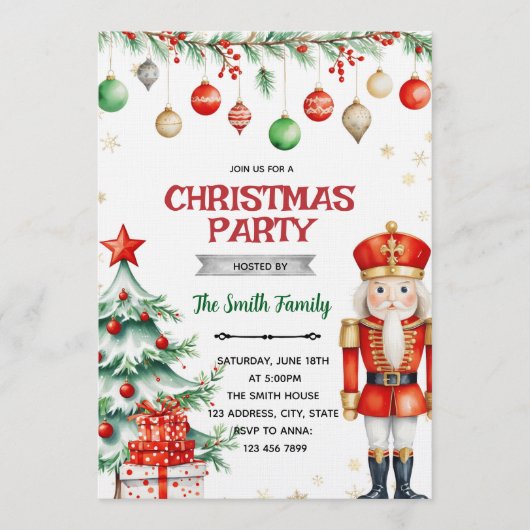 Nutcracker Christmas Party Invitation 招待状 (正面)