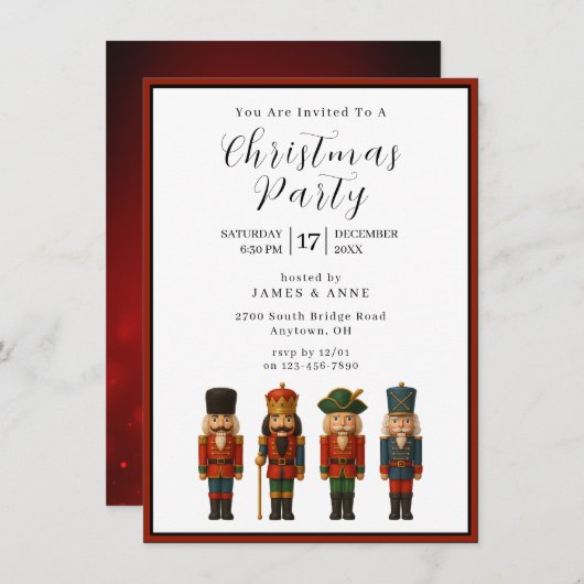 Nutcracker Christmas Party Invitation 招待状 (正面/裏面)